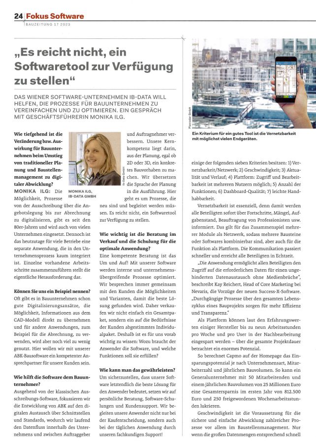GF Monika Ilg im Gespräch mit der Österreichischen Bauzeitung