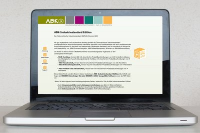 Screenshot, der die Startseite der ABK-Industriestandard Edition zeigt