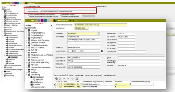 Screenshot, der die Empfängerüberprüfung bei Überweisungen in ABK zeigt
