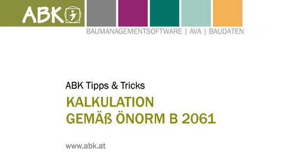 Vorschaubild zum Tipps & Tricks-Video zum Thema "Kalkulation in ABK"