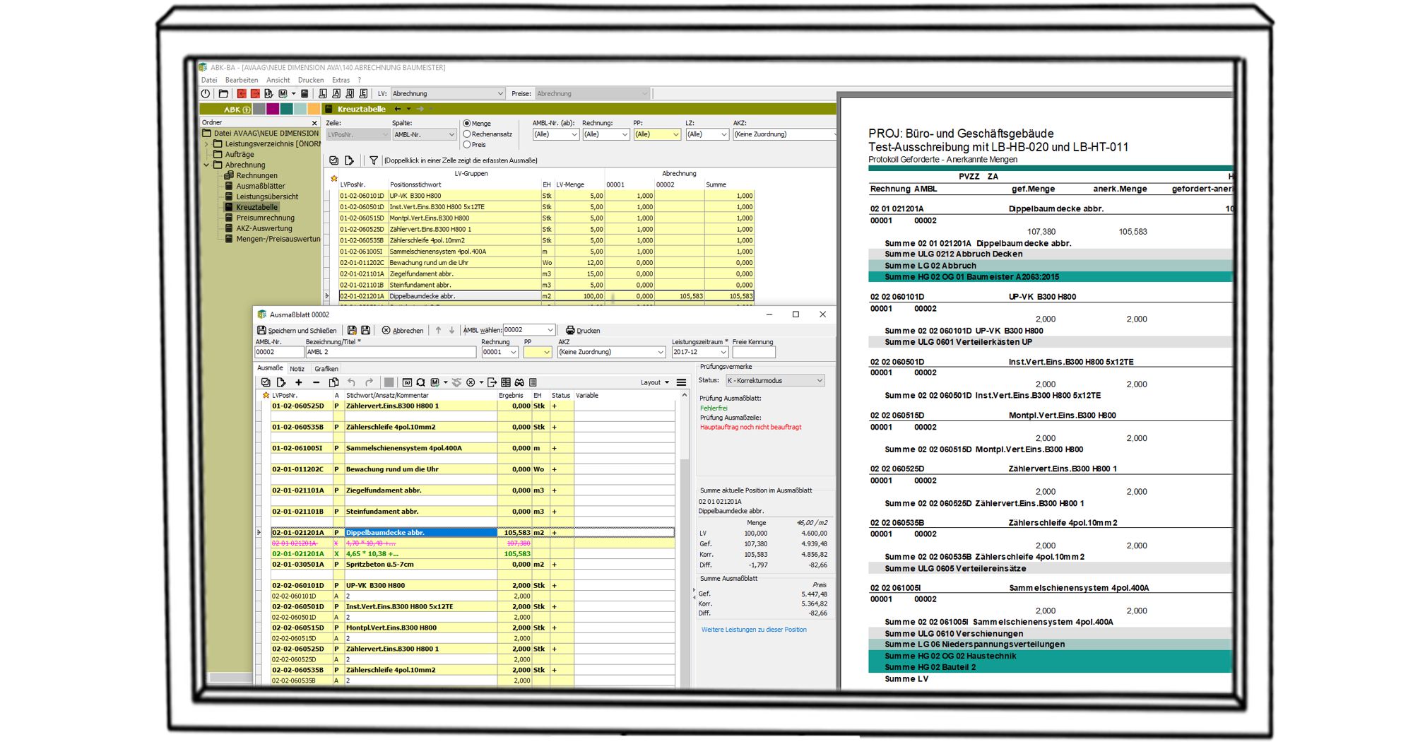 Screenshot der AVA-Software von ABK