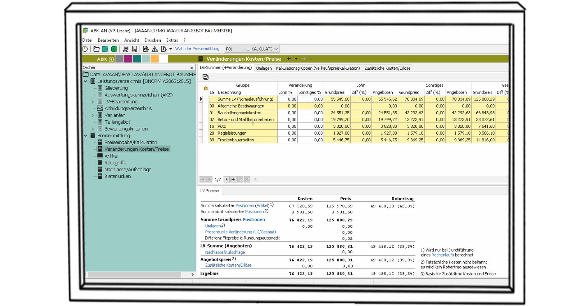 Screenshot, der die Datenträger auspreisen Plus Edition von ABK zeigt